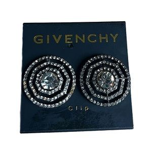 Vintage Givenchy clip on Spider Web Rhinestone earrings